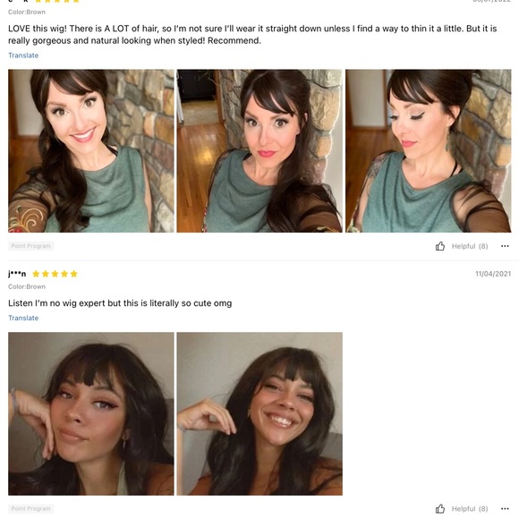 Wig with bangs dark brown/black - Picture 7 of 8